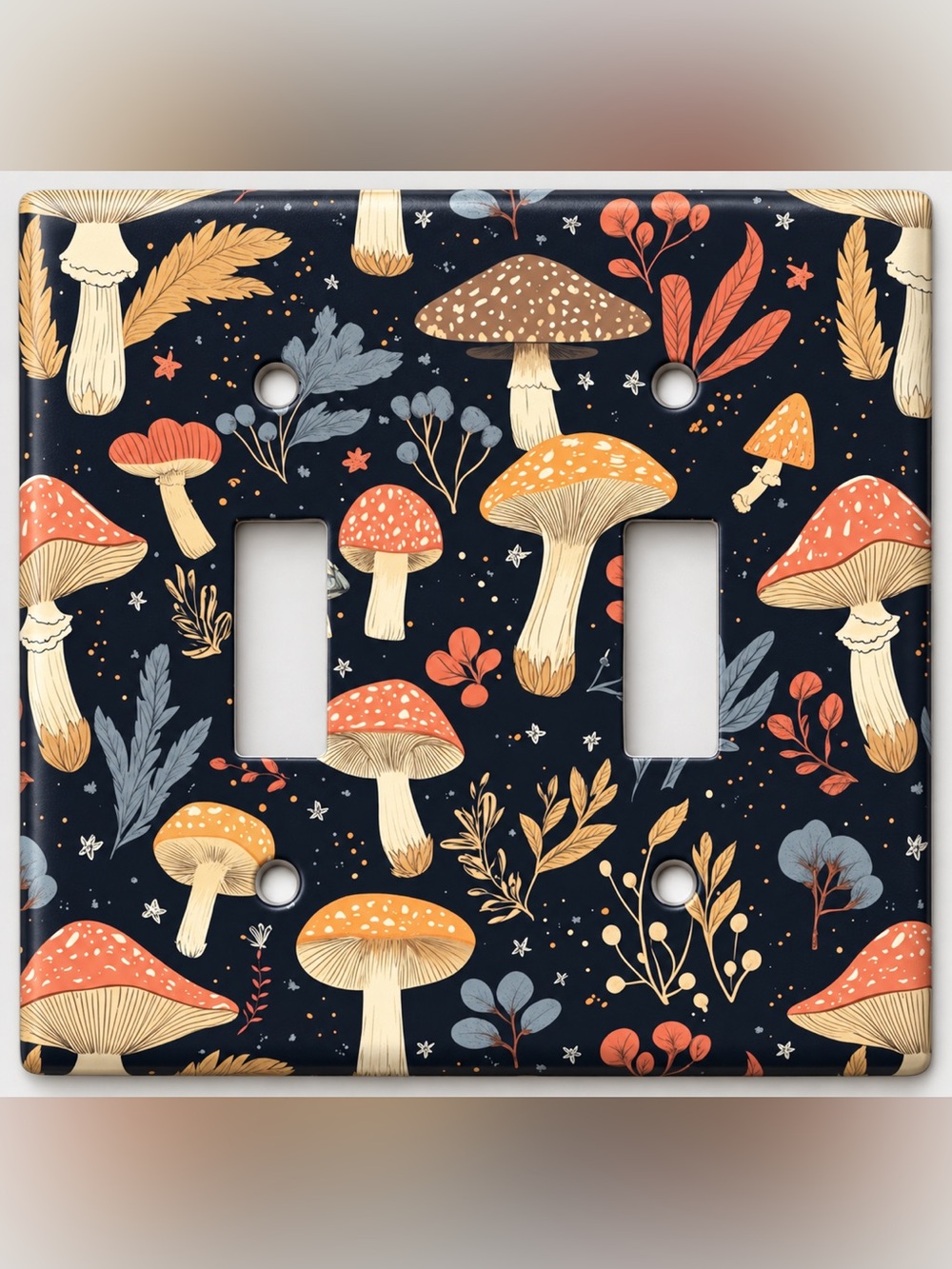 Handmade Mushroom Woodland Whimsigoth Rocker Light Switch Cover Plate